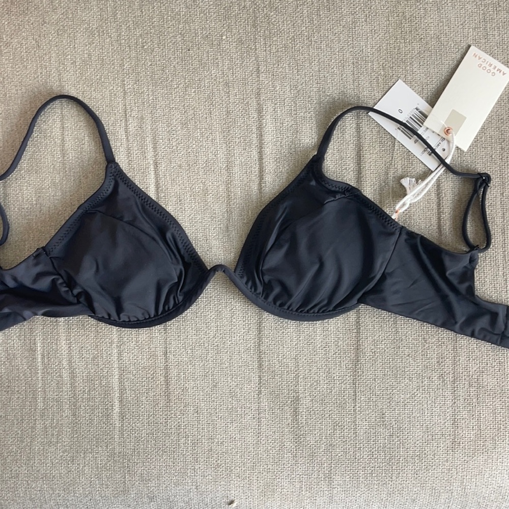 Good American black underwire bikini top